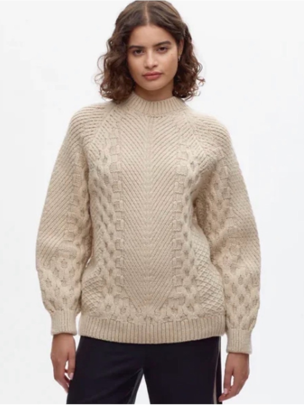 KOTN oversized cable knit lambswool sweater, size S